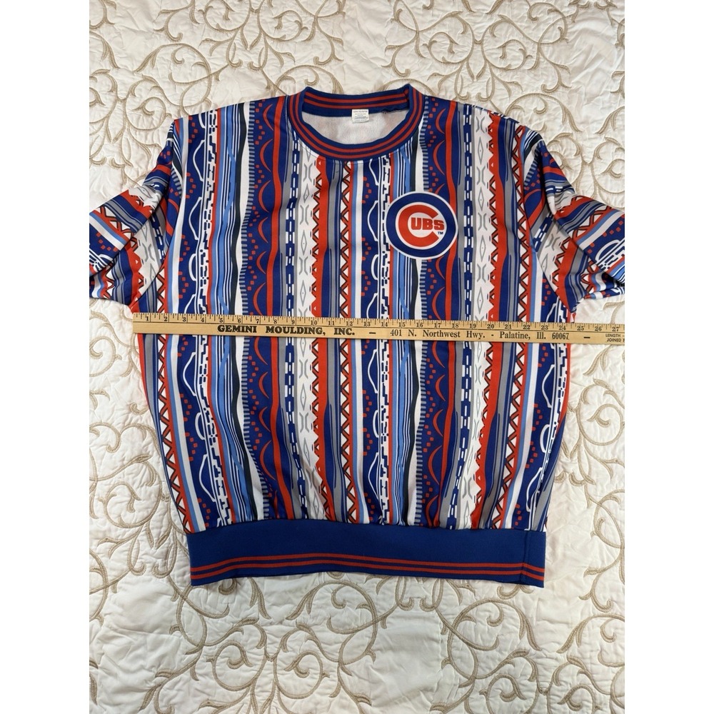 Chicago Cubs Adult XL Vintage Style Coogi Aztec All Over Print Sweatshirt MLB - Picture 3 of 8